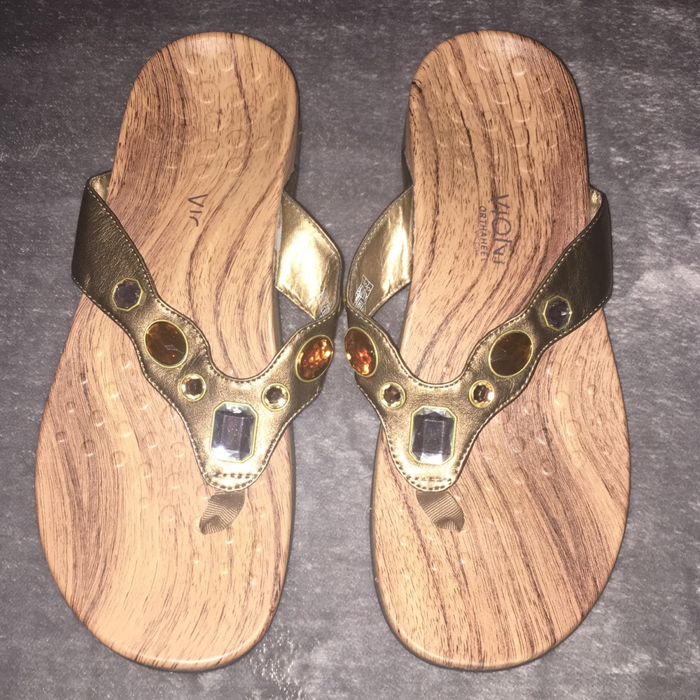 Gold Vionic Flip Flops