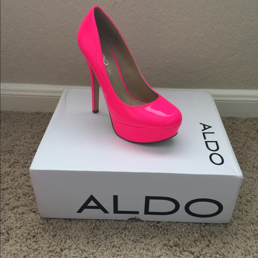 ALDO neon pink pumps
