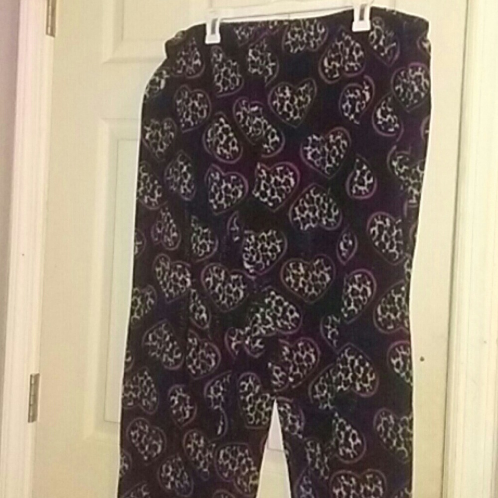 Heart Shaped Leopard Print Fleece Pants