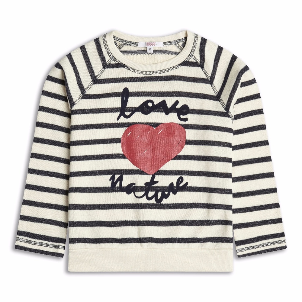 Love Nature Navy/Cream Striped  Sweatshirt