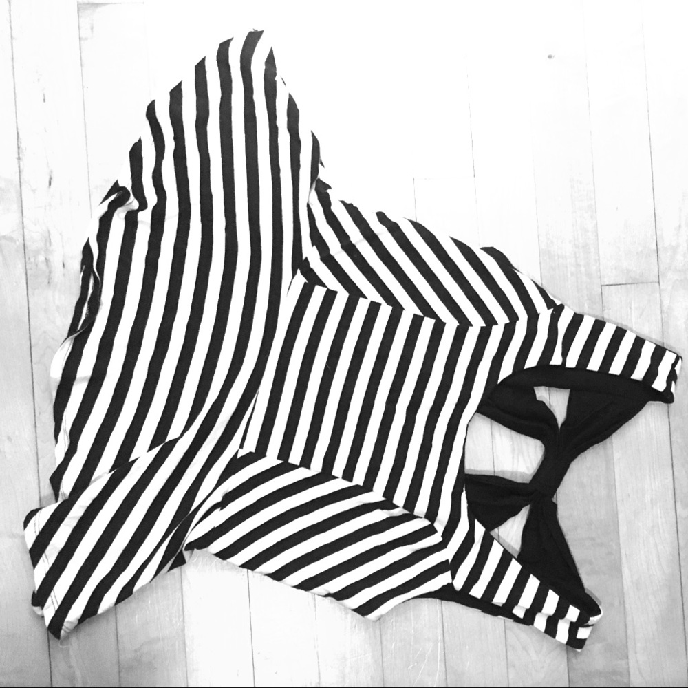 M - Monteau Stripped Peplum Top