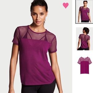 NWT XS or S Victoriaโs Secret Violet Mesh Tee