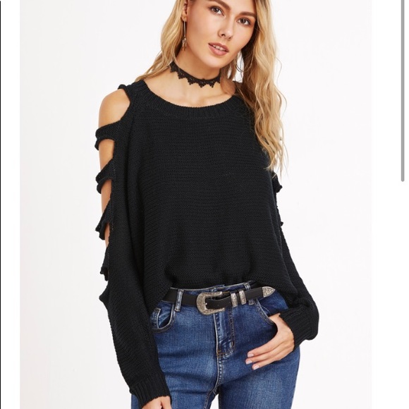 Sweaters - Black ladder sweater