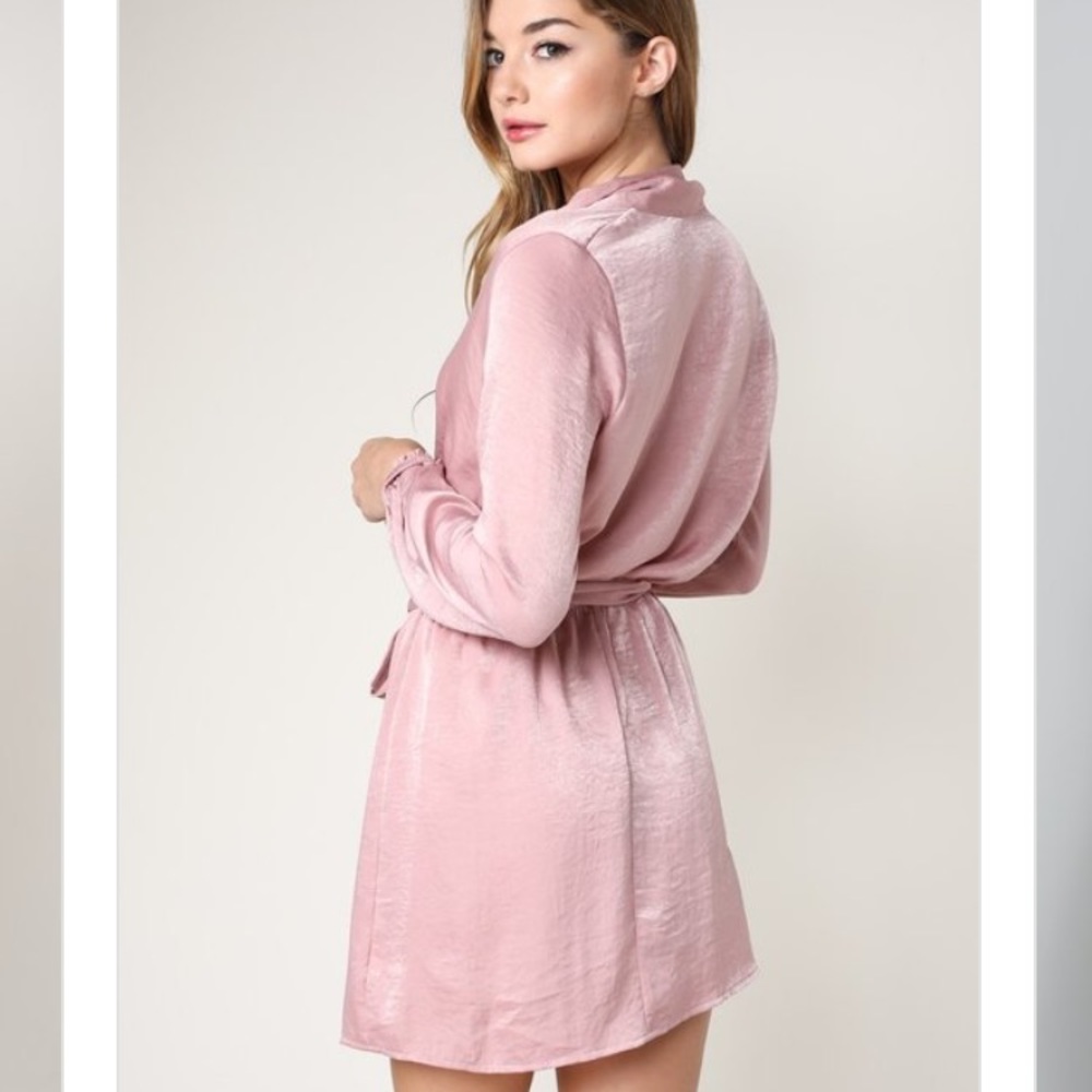 Long Sleeve Over Lap Dress