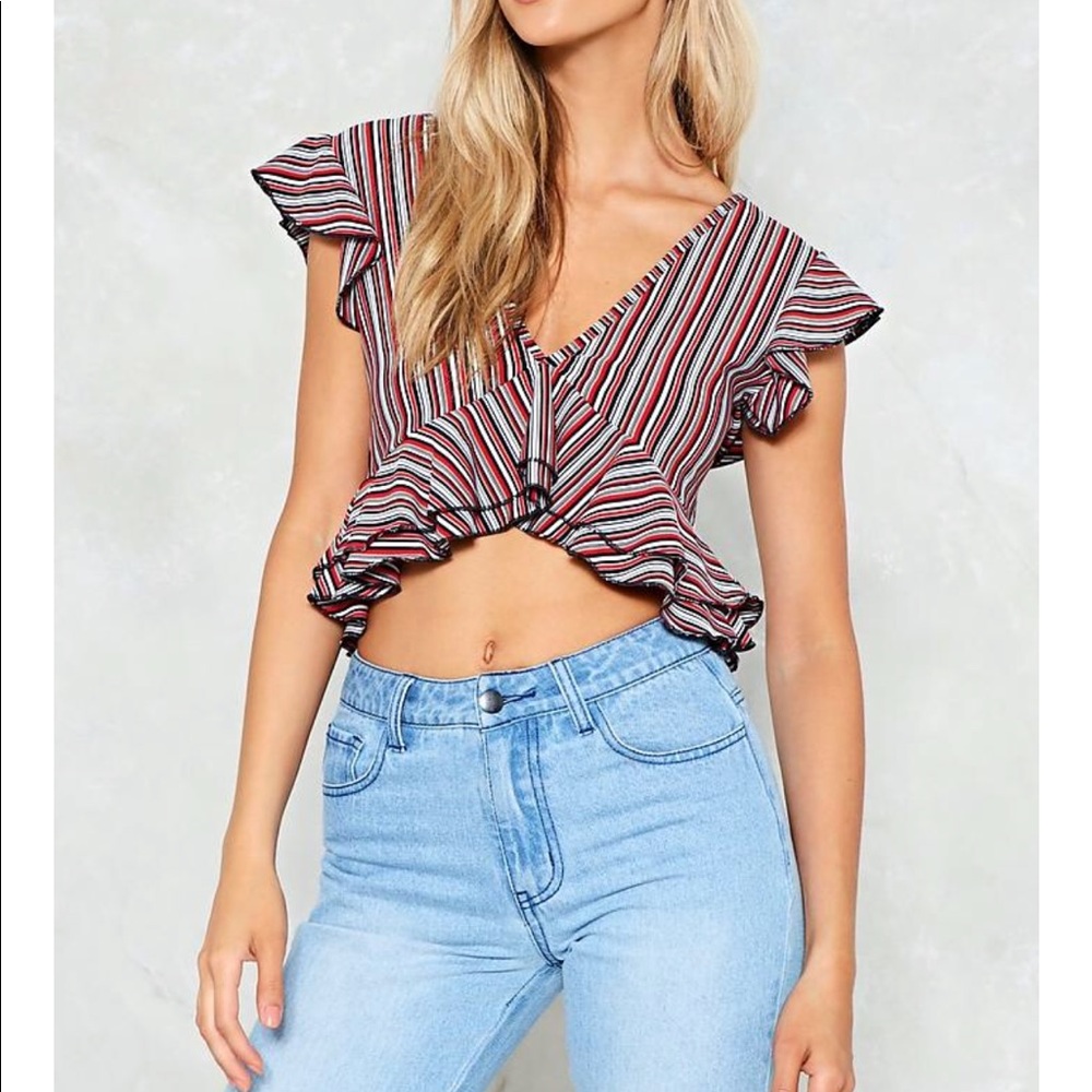 NWT Nasty Gal Striped crop top