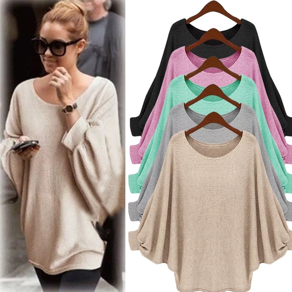 OVERSIZED COMFY TAN SWEATER - Picture 2 of 3