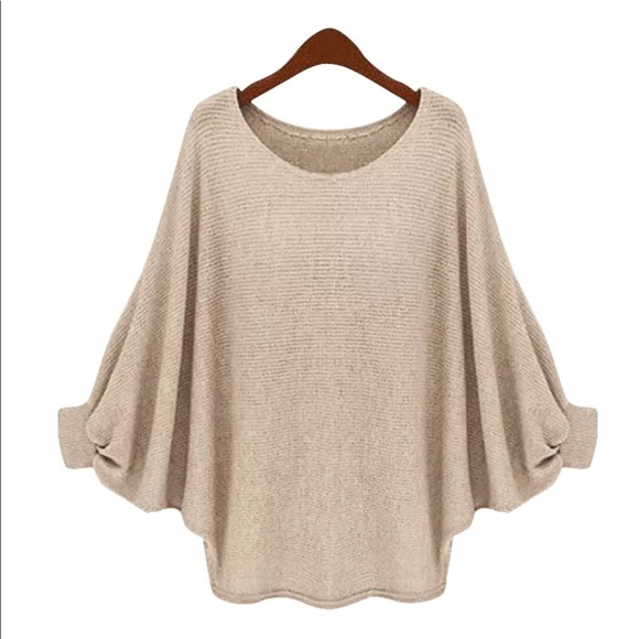 Sweaters - OVERSIZED COMFY TAN SWEATER