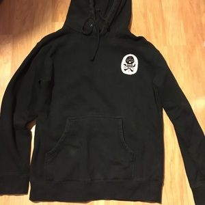 Black obey skull hoodie. Size small