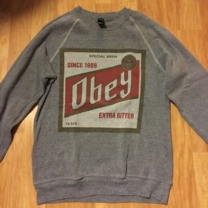 Men's obey extra bitter sweater size Small