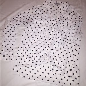 Express Portofino polka dot button down