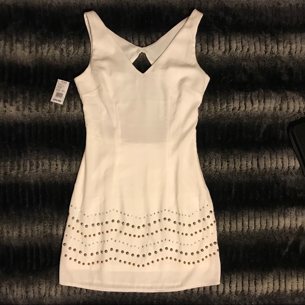 White beaded body-con dress