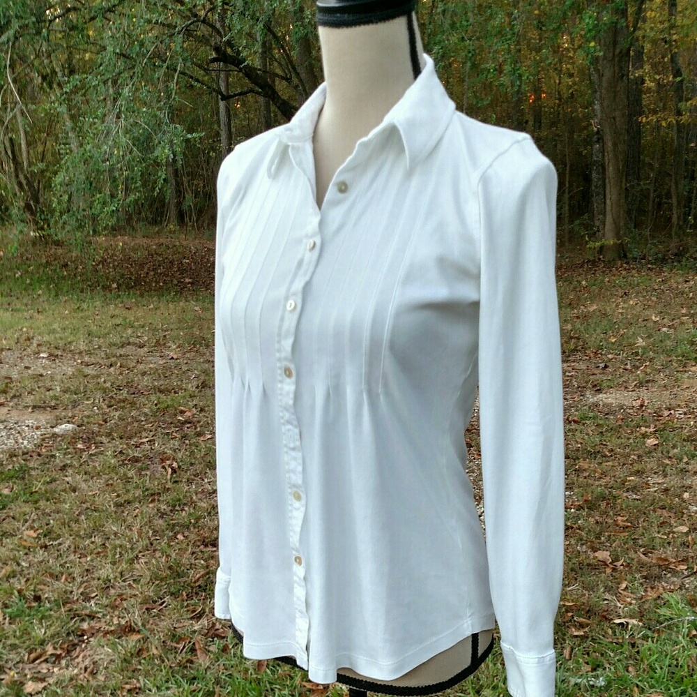 LL BEAN Woman's LS White Button Up XS Shirt