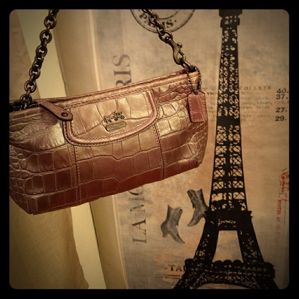 Coach Madison Embossed Croc Large Wristlet