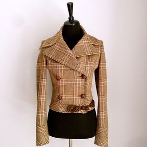 VALENTINO Italy Virgin Wool Tweed Coat Jacket