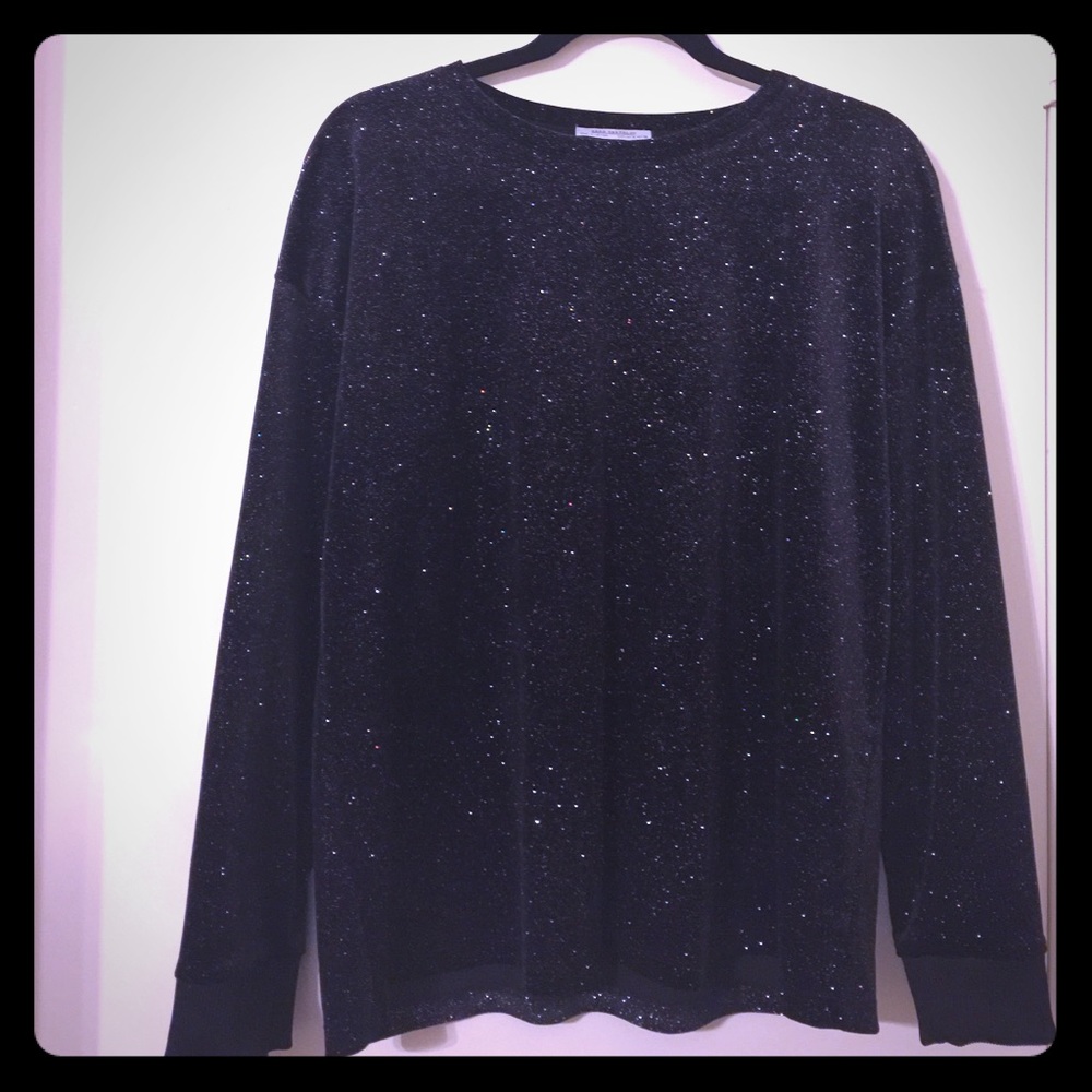 Zara glitter black sweatshirt