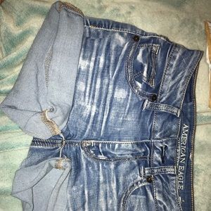 light wash roll up shorts