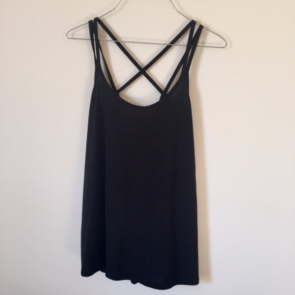 Black Criss Cross Tank Top