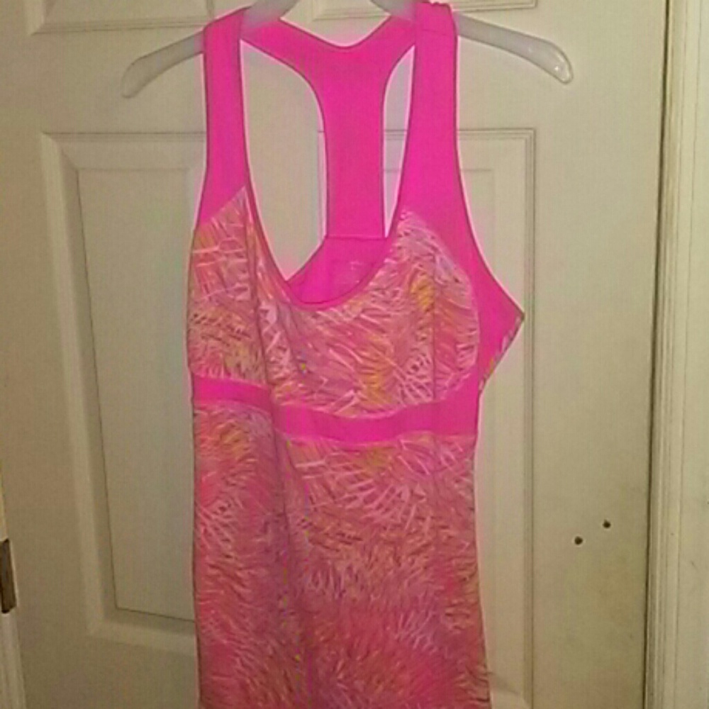 Pink & Yellow Design Workout Tank