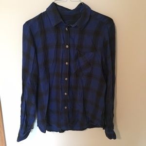 American Eagle Black and Blue Flannel