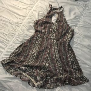 American Eagle Cute Pink Romper Open Neck M NWOT