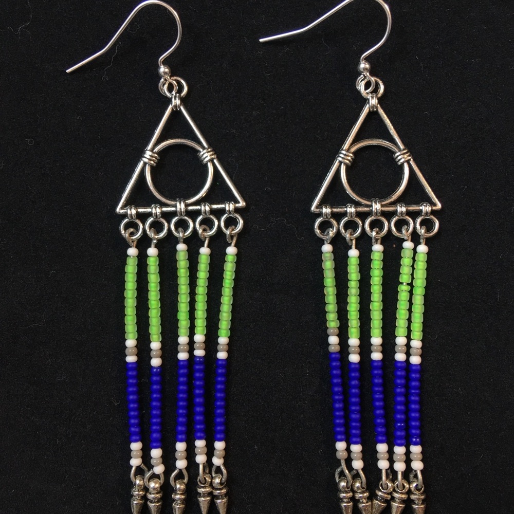 Seattle Seahawks blue Friday fan earrings