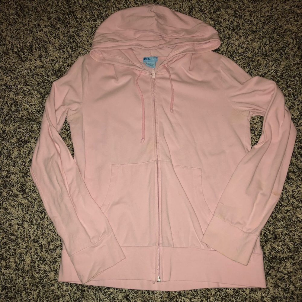 Light pink Finish Line zip up hoodie