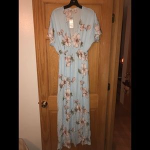 Forever 21 light blue dress with floral print