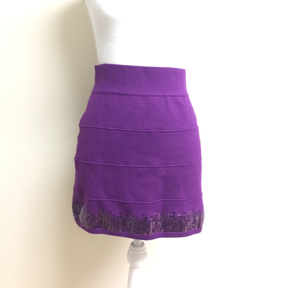 NWT Bebe purple sequin skirt
