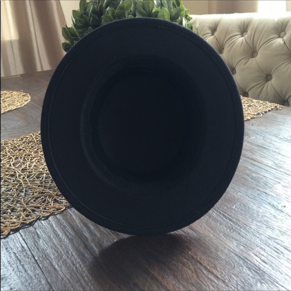Gypsy Bohemian Black Wool Boater Hat - Picture 6 of 10