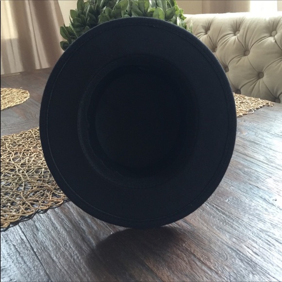 Gypsy Bohemian Black Wool Boater Hat - Picture 6 of 10