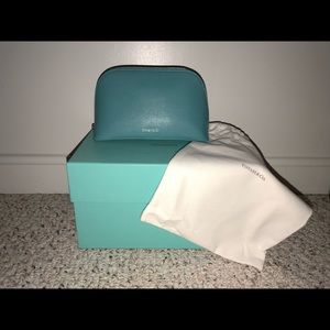 Tiffany & Co. Tiffany Blue Leather Zip Dome Pouch