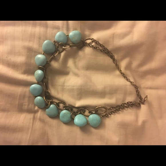 Turquoise and bronze Necklace - Picture 1 of 2