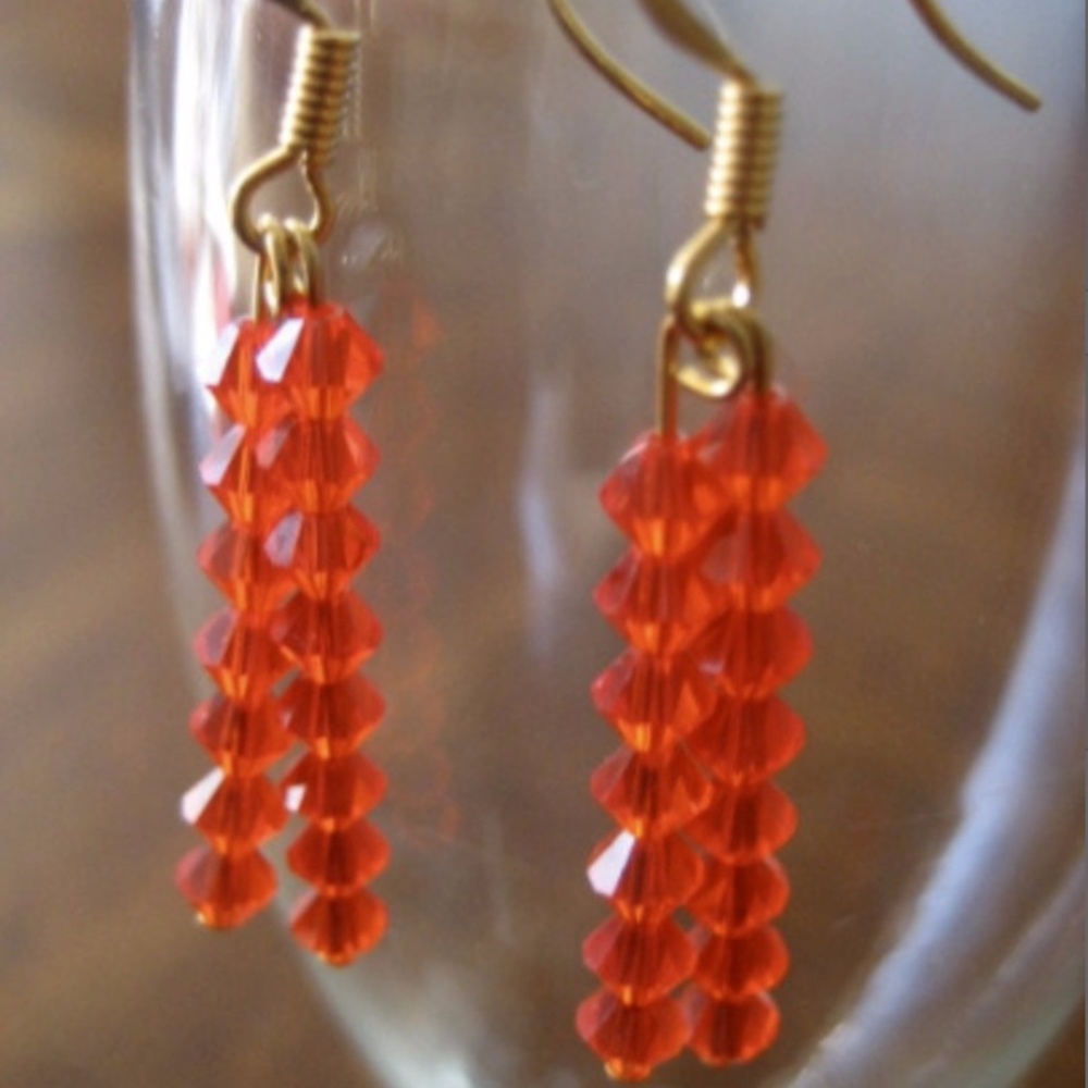 Gold and Swarovski Crystal Earrings