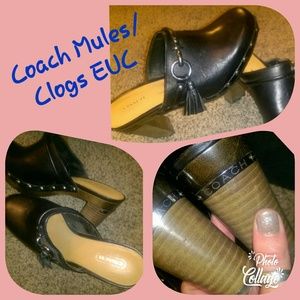 Coach Black leather Mules / Clogs