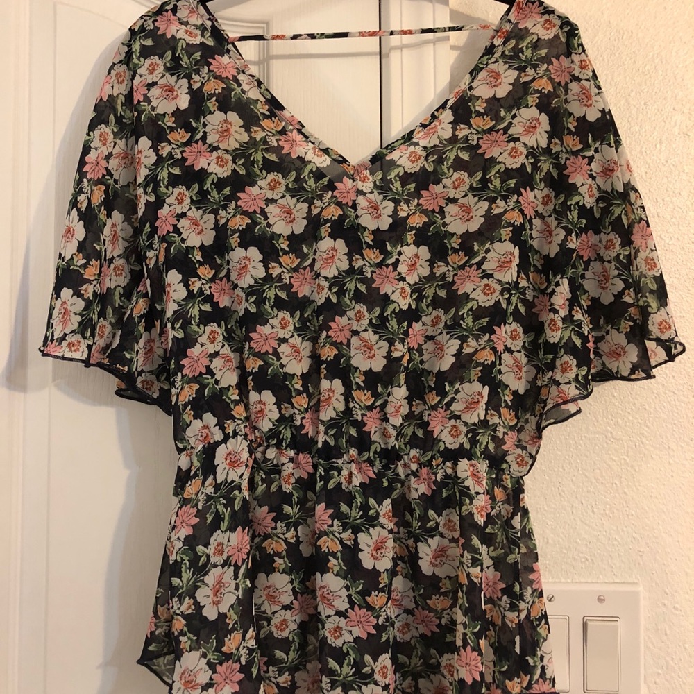 Sheer Floral Top