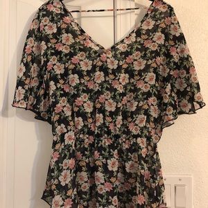 Sheer Floral Top