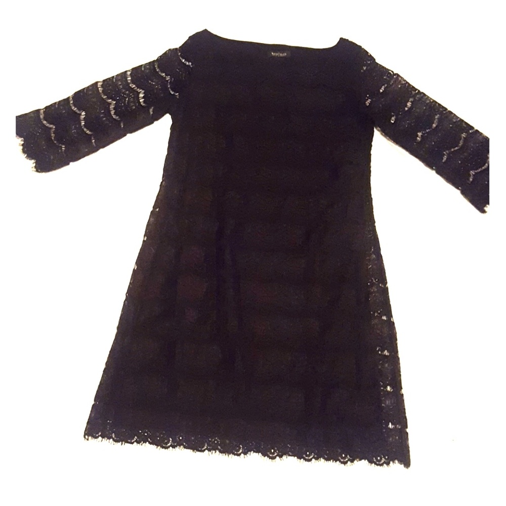 Black lace sheath dress