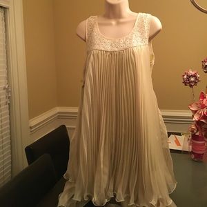 Ruffled White and Green Dress