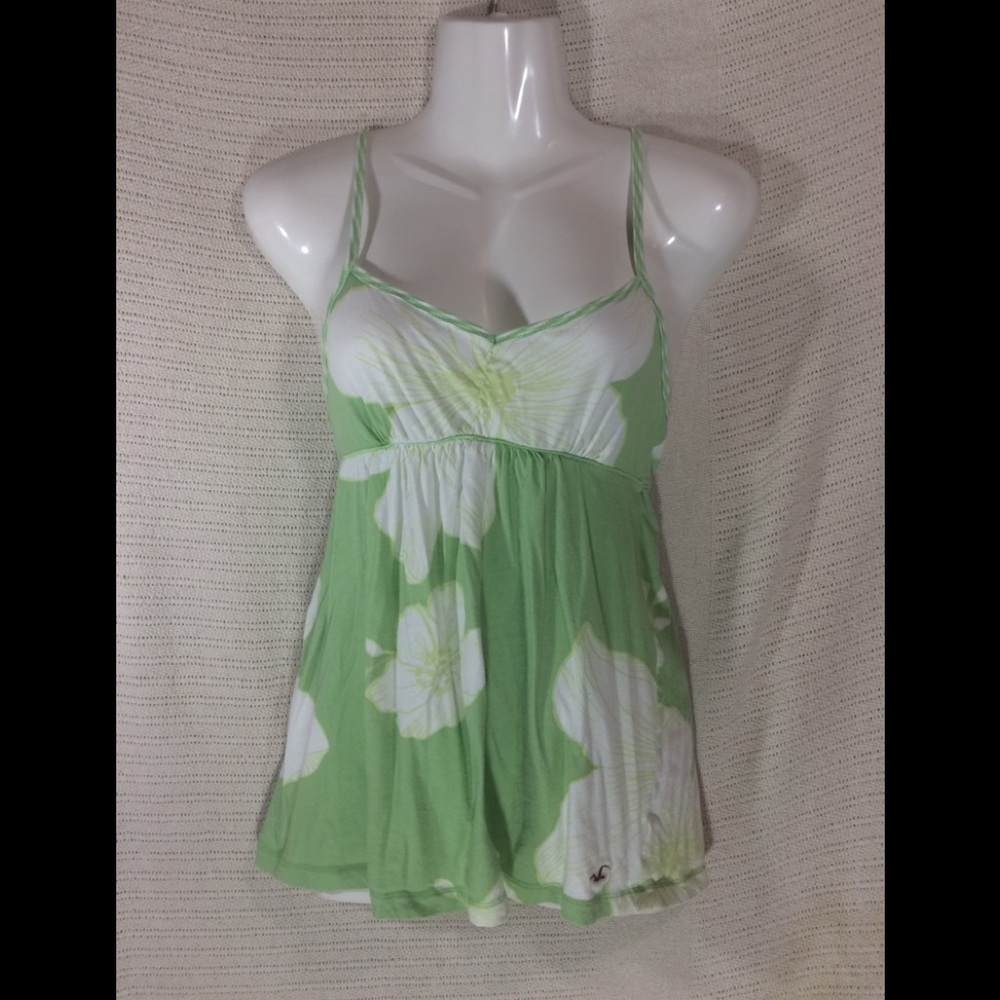 5/$20 Hollister Lt Green White Flower Straps