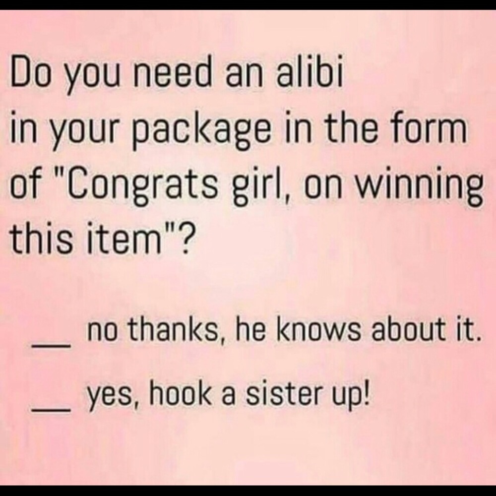 Need an alibi?!? 😉