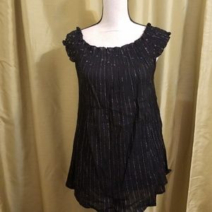 RUFFLE/CRINKLE TOP WITH SILVER STREAK