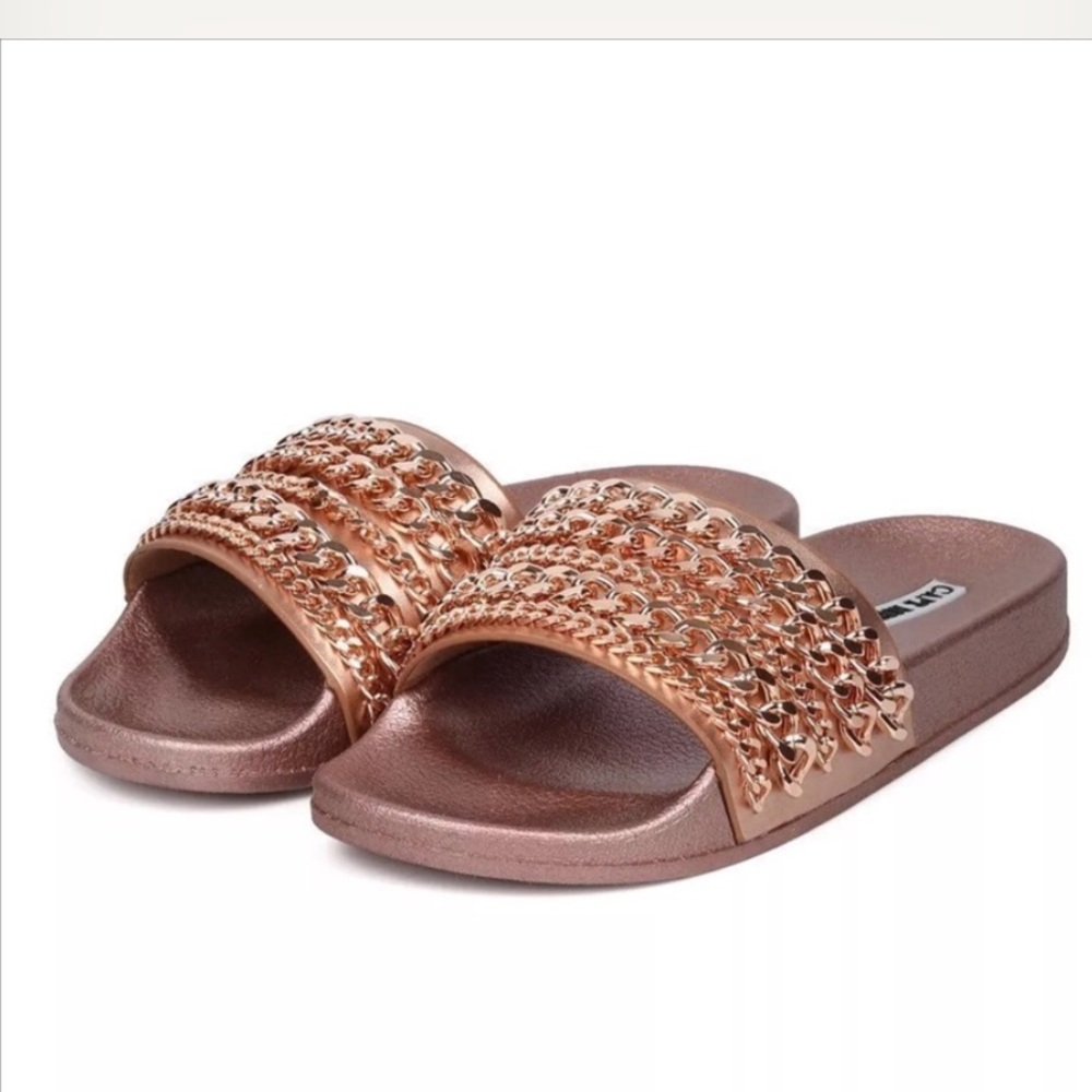 Rose Gold Cape Robbin Slides NIB