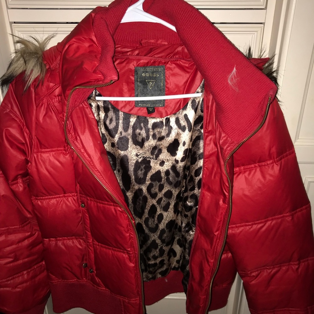Red winter guess jacket