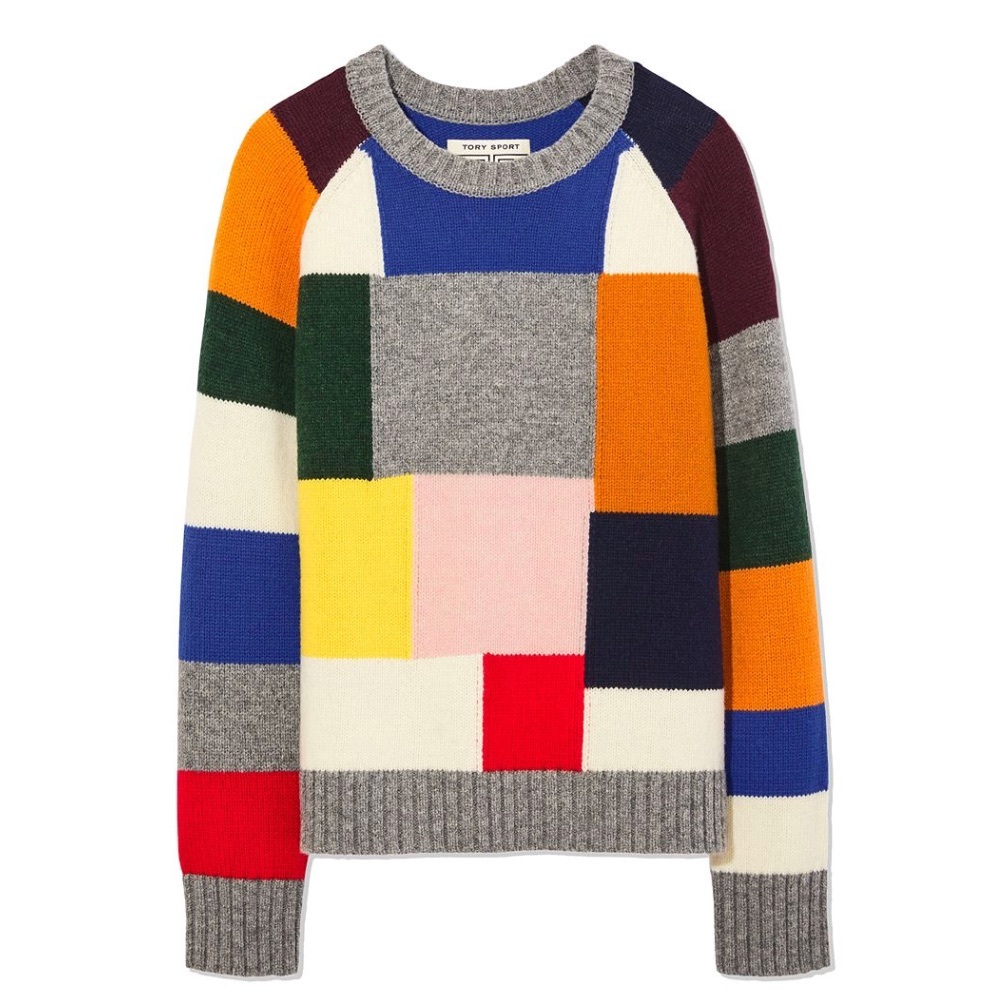 Tory Burch Tory Sport COLOR-BLOCK SWEATER size s