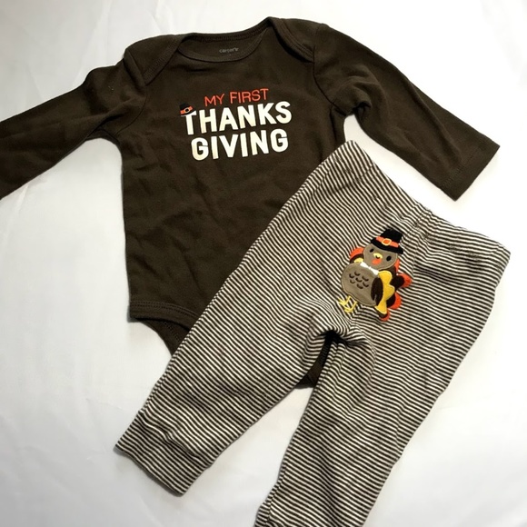 Carter S One Pieces Carters My First Thanksgiving Turkey Brown Onesie Poshmark
