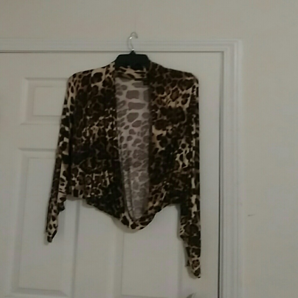Fever Animal Print Shrug, Size Large