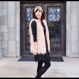 Pink faux fur vest