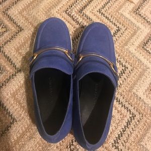 Stella McCartney Blue Faux Suede Platform Loafers