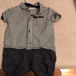 Next baby plaid shorts romper 0-3 months