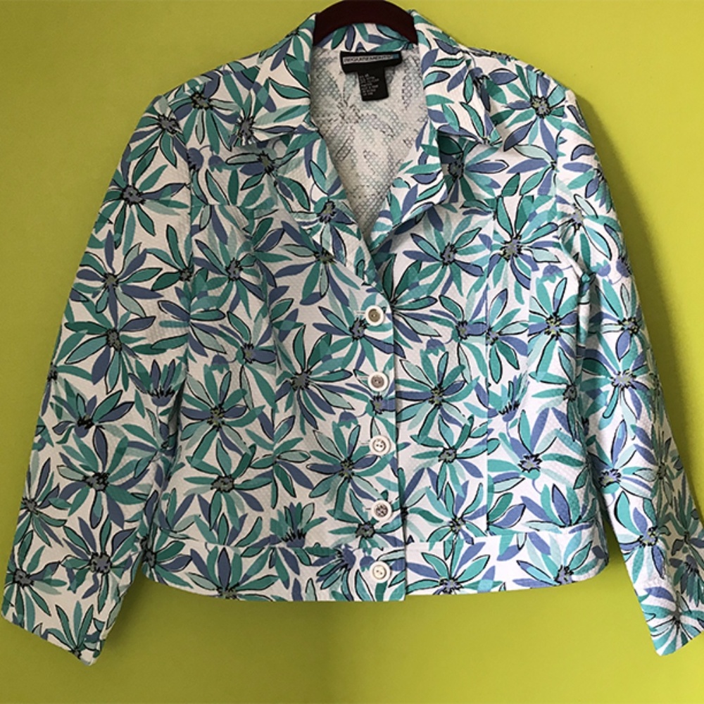 Requirements Long Sleeve Color Floral Blazer Sz 14